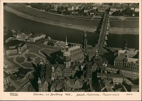 Ansichtskarte Dresden Luftbild Theaterplatz Neustadt 1952 Walter Hahn:13007