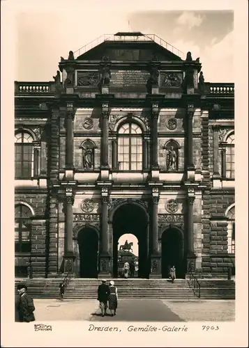 Ansichtskarte Dresden Gemäldegalerie - Eingang 1953 Walter Hahn:7963
