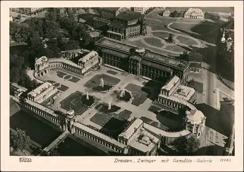 Ansichtskarte Dresden Luftbild Zwinger Theaterplatz 1963 Walter Hahn:12983