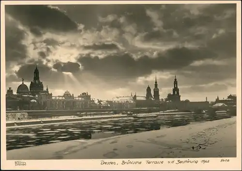 Ansichtskarte Dresden Stimmungsbild im Winter 1940/1962 Walter Hahn:5408