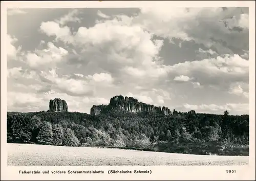 Ansichtskarte Bad Schandau Schrammsteinkette Falkenstein Foto Hering 1959