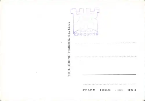 Ansichtskarte Königstein (Sächsische Schweiz) Stadt Festung Foto Hering 1974