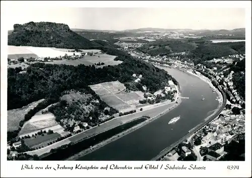 Porschdorf-Bad Schandau Lilienstein von der Festung Foto Hering 1974