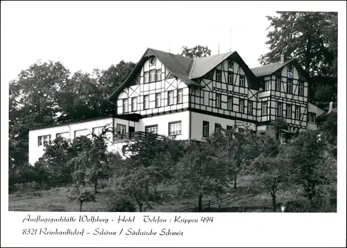 Ansichtskarte Krippen-Bad Schandau Ausflugsgaststätte Wolfsberg 1984