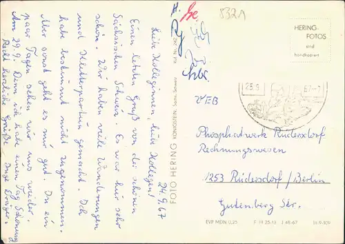 Pfaffendorf-Königstein (Sächsische Schweiz) Pfaffenstein Dorfblick 1967