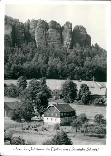 Pfaffendorf-Königstein (Sächsische Schweiz) Häuser Felstürmen Foto Hering 1964