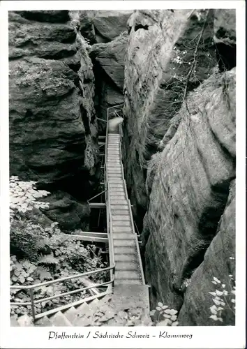 Pfaffendorf-Königstein (Sächsische Schweiz) Pfaffenstein Klammweg 1980