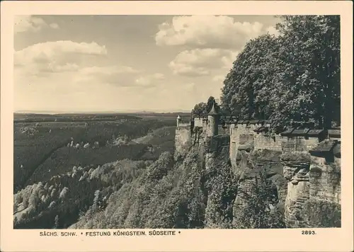 Königstein (Sächsische Schweiz) Festung Königstein Südseite Foto Hering 1953