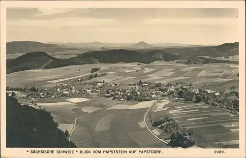 Ansichtskarte Gohrisch (Sächs. Schweiz) vom Papststein auf Papstdorf 1953