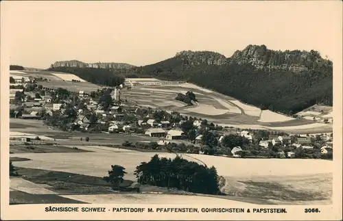 Ansichtskarte Papstdorf-Gohrisch (Sächs. Schweiz) Stadtblick 1954