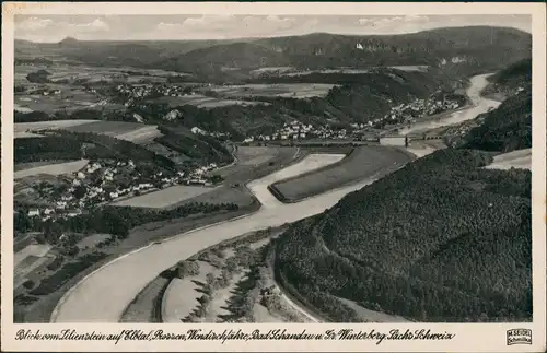 Ansichtskarte Porschdorf-Bad Schandau vom Lilienstein M. Seidel Schmilka 1952