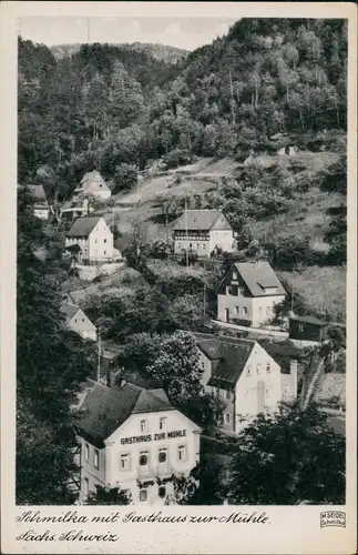 Ansichtskarte Schmilka Gasthaus zur Mühle M. Seidel Schmilka 1955