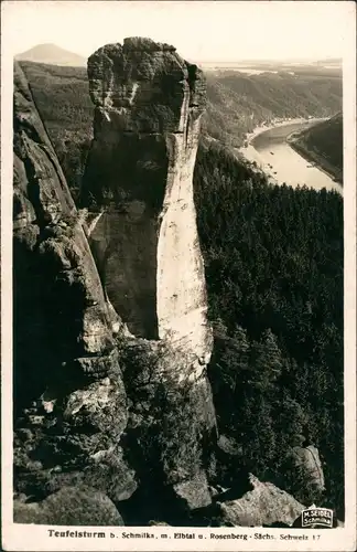 Ansichtskarte Schmilka Teufelsturm Rosenberg 1936