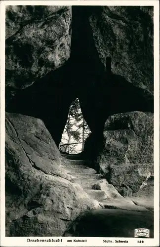 Ansichtskarte Kirnitzschtal-Sebnitz Drachenschlucht M. Seidel Schmilka 1932
