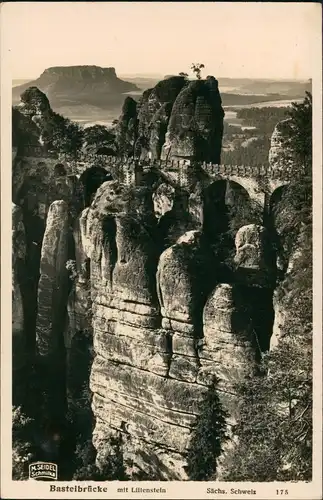 Ansichtskarte Rathen Basteibrücke M. Seidel Schmilka 1931