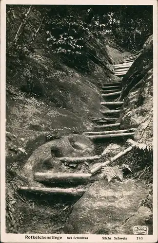 Ansichtskarte Schmilka Rotkelchenstiege M. Seidel Schmilka 1930