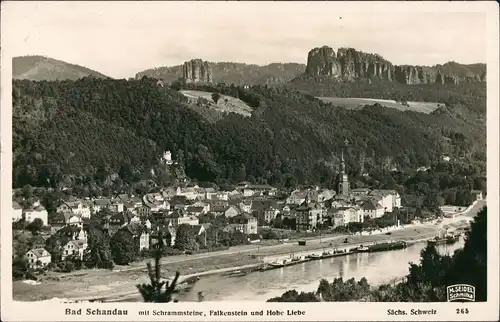 Ansichtskarte Bad Schandau Stadt, Schiffe M. Seidel Schmilka 1934