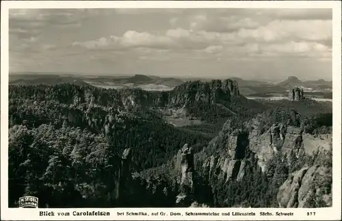 Ansichtskarte Schmilka Carolafelsen M. Seidel Schmilka 1934