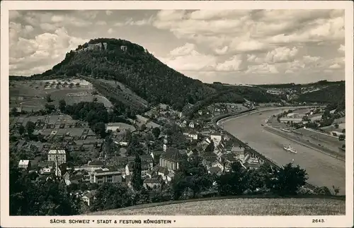 Ansichtskarte Königstein (Sächsische Schweiz) Stadt 1930