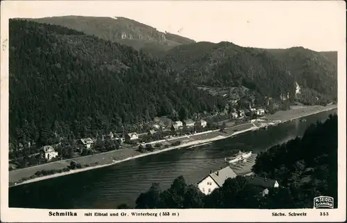 Ansichtskarte Schmilka Stadt Dampfer M. Seidel Schmilka 1934