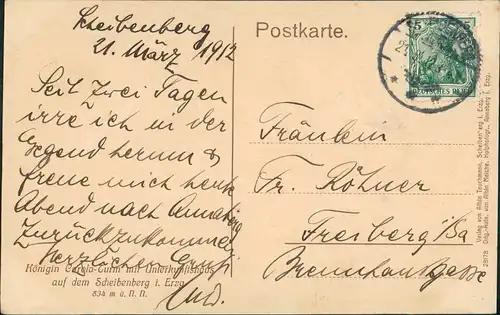 Scheibenberg (Erzgebirge) Unterkunftshaus am Königin Carola Turm 1912