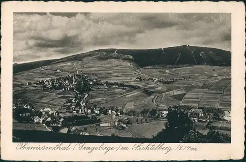 Ansichtskarte Oberwiesenthal Fichtelberg Panorama-Ansicht Totale 1928