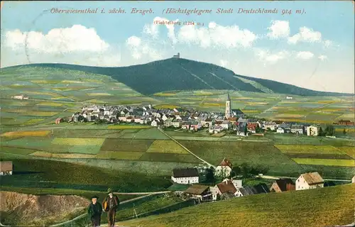 Ansichtskarte Oberwiesenthal Fichtelberg Panorama-Ansicht Fernansicht 1909