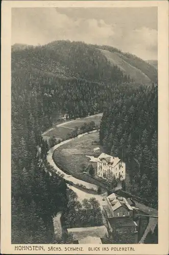 Hohnstein (Sächs. Schweiz) Panorama-Ansicht Polenztal Blick auf Häuser 1926