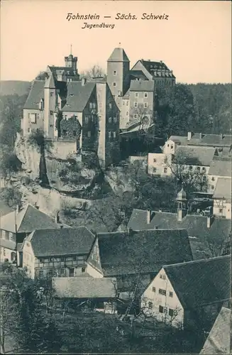 Hohnstein (Sächs. Schweiz) Gesamtansicht der Jugendburg, Burg, Schloss 1910