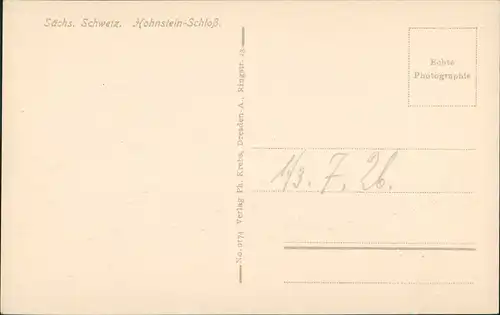 Hohnstein (Sächs. Schweiz) Jugendburg, auch Schloss, Gesamtansicht   1926