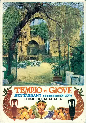 Rom Roma RISTORANTE TEMPIO DI GIOVE TERME DI CARACALLA VIA ANTONINIANA 1973