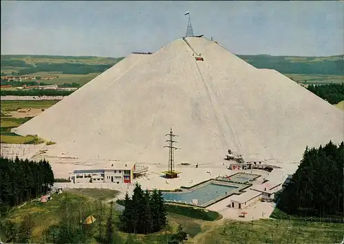 Ansichtskarte Hirschau Sommer-Skiparadies Luftaufnahme, mit Freibad 1960