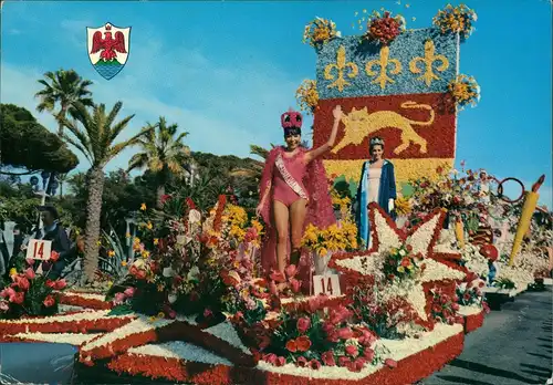 Nizza Nice Bataille de fleurs Côte d'Azur/Blumen Fest Umzug Blumen-Königin 1971