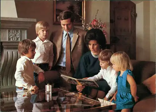 Vaduz Erbprinzen, Prinzen Familie, Famileinfoto mit Kindern 1975