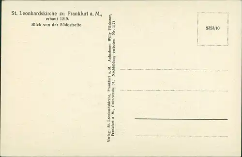 Frankfurt am Main St. Leonhardtskirche Kirche Blick Suostseite Innenansicht 1910