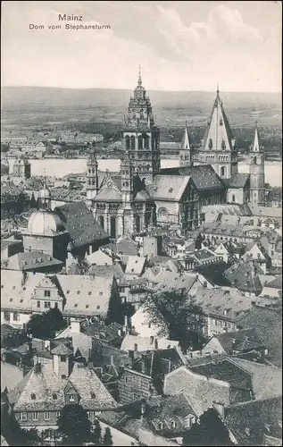 Ansichtskarte Mainz Dom vom Stephansturm Panorama Blick 1910