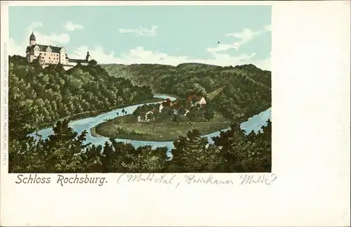 Ansichtskarte Muldental Muldental mit Schloss Rochsburg 1900