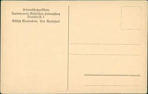 Ansichtskarte Weesenstein (Müglitz) Schloss Weesenstein - Spesiezimmer 1922