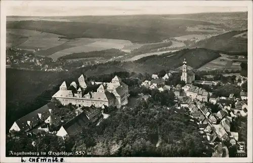 Augustusburg Erzgebirge Luftaufnahme Panorama Schloss Kirche 1937