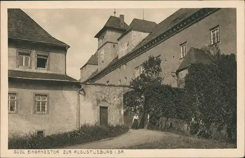 Augustusburg Erzgebirge Südliches Eingangstor Schloss Teilansicht 1910