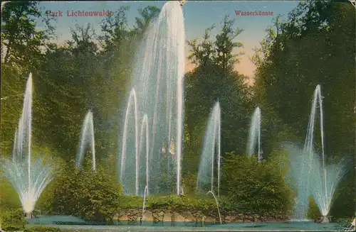 Lichtenwalde-Niederwiesa Wasserkünste Springbrunnen Fontaine Park 1910