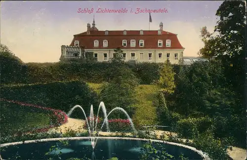 Lichtenwalde-Niederwiesa Schloß Lichtenwalde Zschopautal Park Wasserspiele 1914