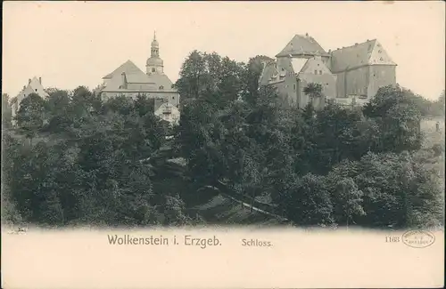 Ansichtskarte Wolkenstein Schloß Gesamtansicht Erzgebirge Region 1900