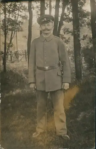 Militär/Propaganda 1.WK (Erster Weltkrieg) Soldat im Wald 1914 Privatfoto