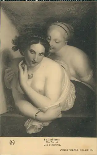 Postkaart Brüssel Bruxelles Das Geheimnis. Museum Nackt Nude 1913
