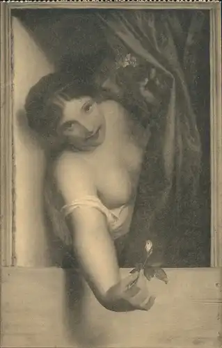 Postkaart Brüssel Bruxelles Museum Rosenknospe Erotik Nude 1913