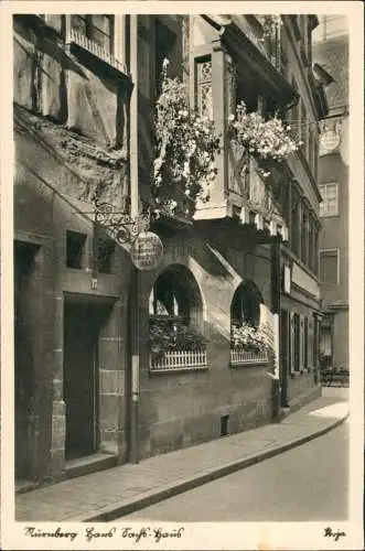 Ansichtskarte Nürnberg Hans Sachs Haus, Straßenpartie 1930