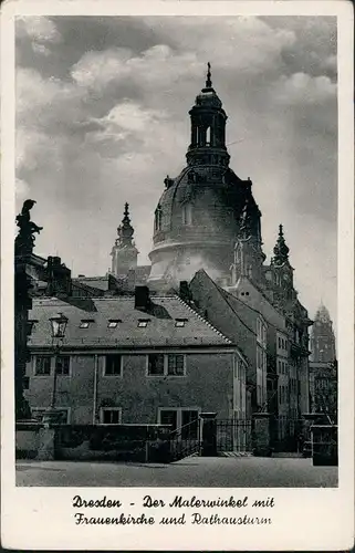 Ansichtskarte Innere Altstadt-Dresden Malerwinkel Frauenkirche 1940/1958