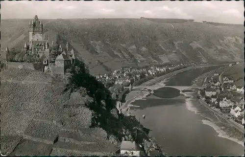 Ansichtskarte Cochem Kochem Reichsburg Mosel-Panorama mit Burg 1956