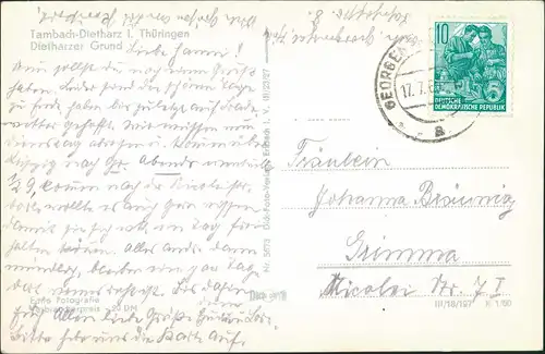 Ansichtskarte Tambach-Dietharz Dietharzer Grund 1960